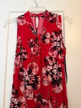 Tommy Hilfiger Red Floral Sleeveless V-Neck Camisole